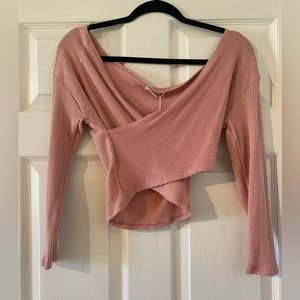 Better Be M long sleeve pink crop top